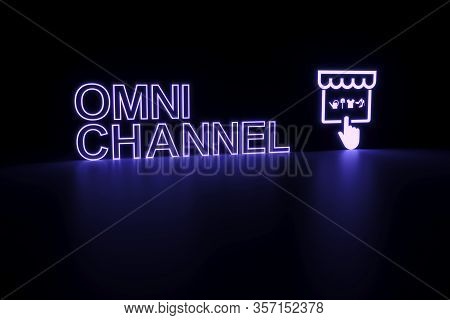 Omni Channel Neon Concept Self Illumination Background 3d Illustration