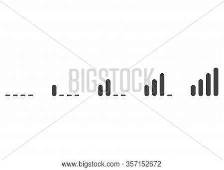 Signal Strenth Set In Flat Rounded Design. Antenna Level Icons Showing Indicator. Vector Eps 10