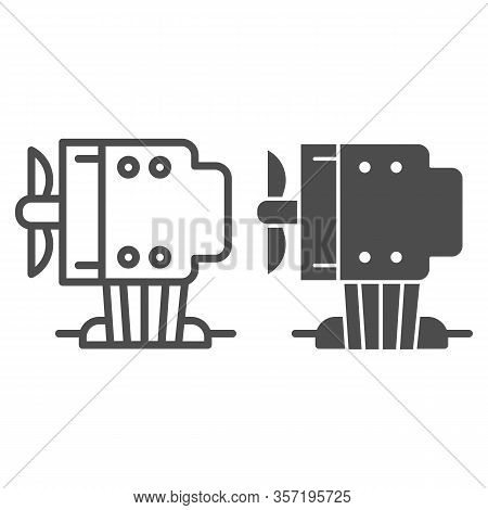 Cpu Cooling Tower Line And Solid Icon. Computer Air Cooler, Fan Or Ventilator Symbol, Outline Style 