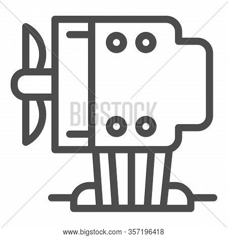 Cpu Cooling Tower Line Icon. Computer Air Cooler, Fan Or Ventilator Symbol, Outline Style Pictogram 