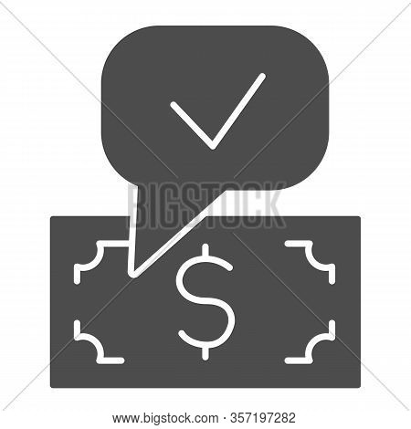 Dollar And Mark Buble Solid Icon. Accepted Banknote, Cash Payment Symbol, Glyph Style Pictogram On W