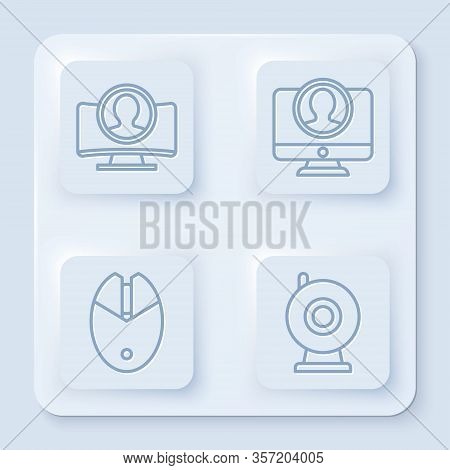 Set Line Create Account Screen, Create Account Screen, Computer Mouse Gaming And Web Camera. White S
