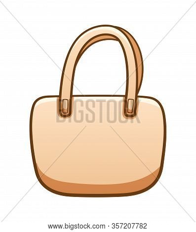 Beige Wide Textile Ecobag Isolated Illustration On White Background