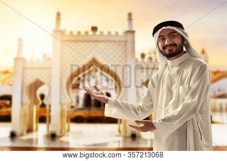 Portrait Of Young Arab Man At Baiturrahman Grand Mosque, Banda Aceh,indonesia