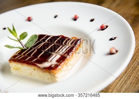 Fresh Tres Leches Cake On The Plate