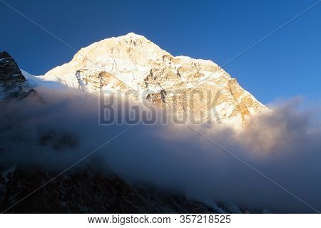 Mount Makalu With Clouds, Nepal Himalayas Mountains, Barun Valley, Evening View