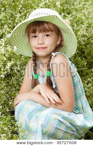 Dark-haired Girl With Braids