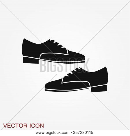 Oxfords Icon. Oxford Shoes Flat Vector Symbol, Sign, Illustration.