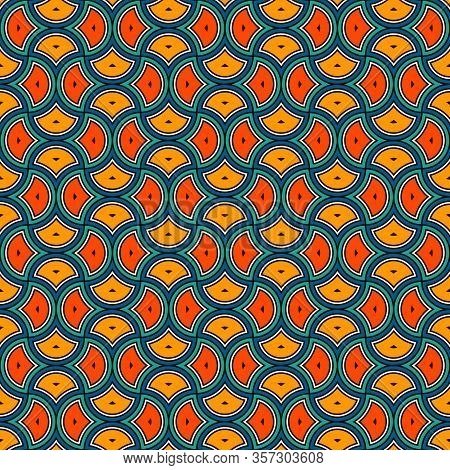Ethnic Tribal Affrican Seamless Pattern. Ogee Drop Ornament. Repeated Maroccan Scales Mosaic Tiles. 