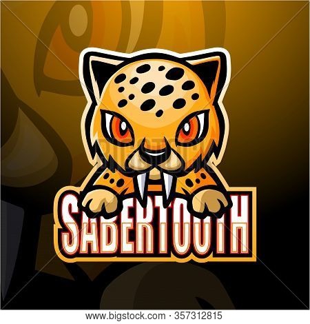 Vector Illustration Of Sabertooth Mascot Esport Logo Design
