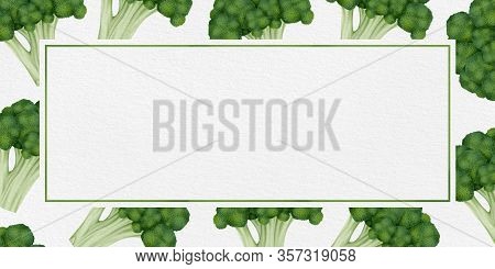 Flying Fresh Broccoli / Cabbage Vegetable Realistic Illustration Isolated On White Background.