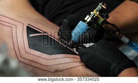 Process Of Making Tattoo Close-up
