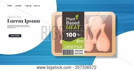 Plant Based Vegetarian Chicken Legs Beyond Meat In Packaging Organic Natural Vegan Food Concept Hori