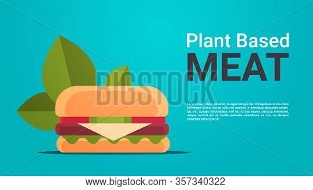 Plant Based Beyond Meat Hamburger Healthy Lifestyle Vegetarian Food Concept Horizontal Copy Space Ve
