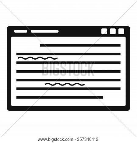 Web Editor Icon. Simple Illustration Of Web Editor Vector Icon For Web Design Isolated On White Back