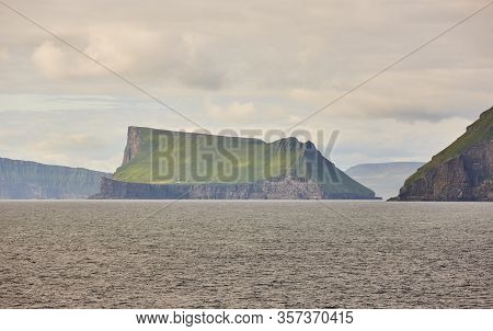 Stora Dimun Dramatic Island In Faroe Archipelago. North Atlantic Ocean