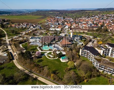 Empty Thermal Bath In Beuren On The Swabian Alps, Germany On A Sunny Day
