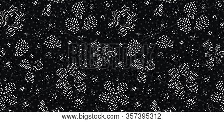 Doodle Seamless Abstract Hand Drawn Drop Pattern In Floral Shape With Hand Painted Irregular White D
