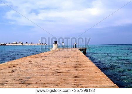 Seascape In Egypt With Deep Blue Water