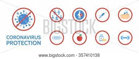 Coronavirus Protection Banner. Novel Coronavirus 2019-ncov. Corona Virus Stop. Virus Covid 19-ncp. D