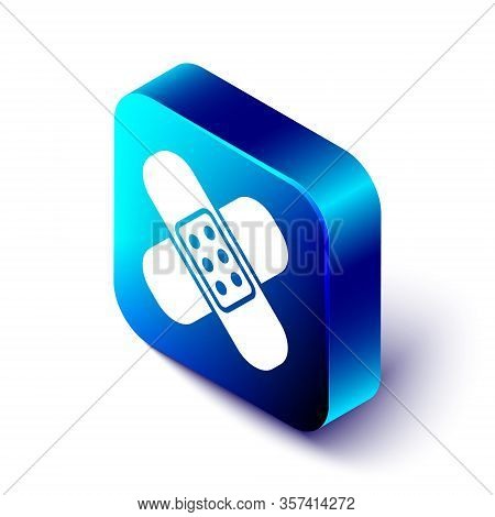 Isometric Crossed Bandage Plaster Icon Isolated On White Background. Medical Plaster, Adhesive Banda