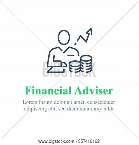 Financial Adviser, Stock Market Analysis And Investment Strategy, Trust Or Wealth Management, Vector