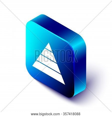Isometric Business Pyramid Chart Infographics Icon Isolated On White Background. Pyramidal Stages Gr