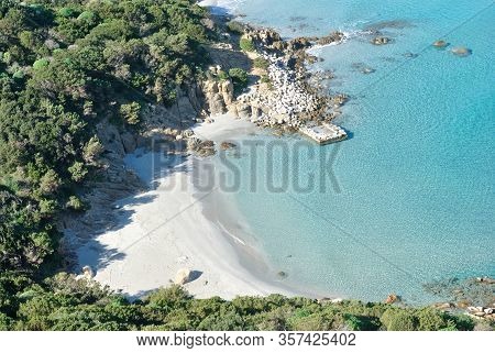 View Of The Porto Giunco Beach In Villasimius