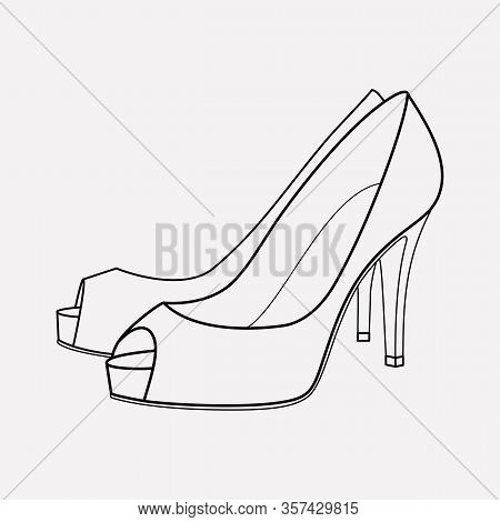 Heeled Icon Line Element. Illustration Of Heeled Icon Line Isolated On Clean Background For Your Web
