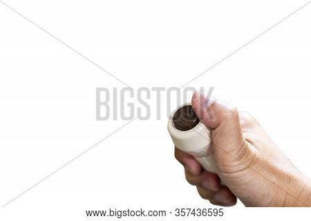 Hand And Button Patient Emergency Calling For Rescue Nurse Or Doctor When Have Fever State In Ward I
