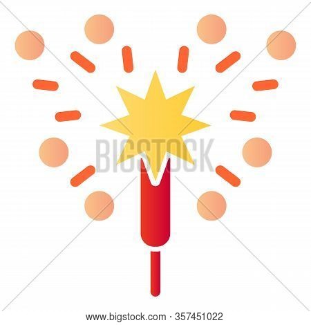 Bengal Fire Flat Icon. Party Celebration Light Sparkler Symbol, Gradient Style Pictogram On White Ba