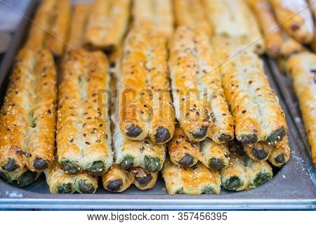 Delicious Baked Rollini With Bryndza Cheese And Spinach.