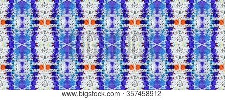 Granite Tile. Mosaic Summer Background. Rock Illustration Texture. Abstract Stone Floor. Beige, Blue