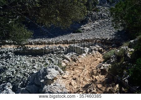 View Of The Path To Cala Goloritze Beach In Baunei