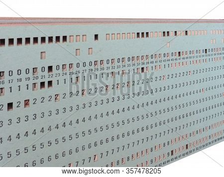 Green Punched Card For Programming