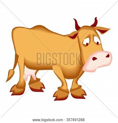 Stylized Color Image Of A Cow With A Large Udder