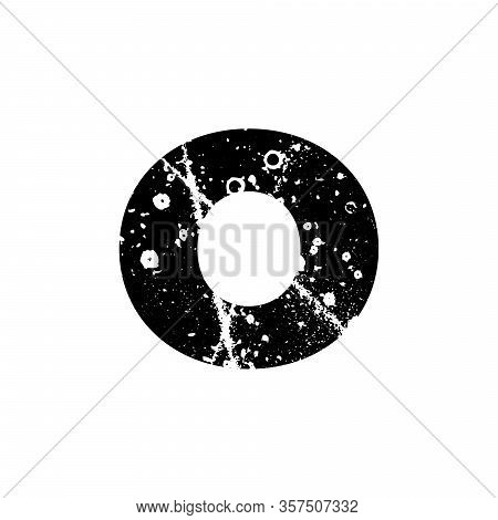 Painted Letter O. Grunge Alphabet Font. Abstract Handmade Sans Serif Typeface. Distress Textured Abc