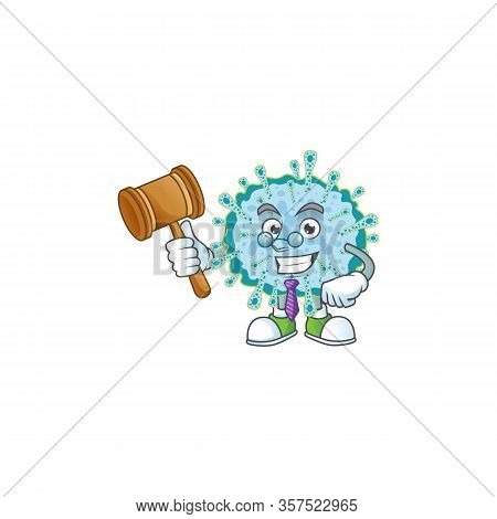 Coronavirus Illness Wise Judge Cartoon Character Design With Cute Glasses