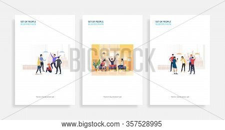 Set Of People Blaming Mate. Flat Vector Illustrations Of Friends Chatting Or Pointing At Colleague. 