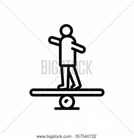 Black Line Icon For Stable Constant Balance Equilibrium Poise