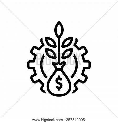 Black Line Icon For Financial Pecuniary Investment Invest Money Statistics Growth Development Rise