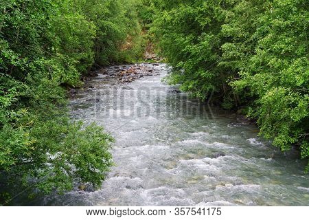 Summer alpine landscape in National Park Hohe Tauern, Austria. Panorama of the Alps, National Park Hohe Tauern