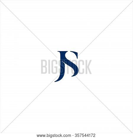 Sj Logo Letter Design Template,isolated On A White Background