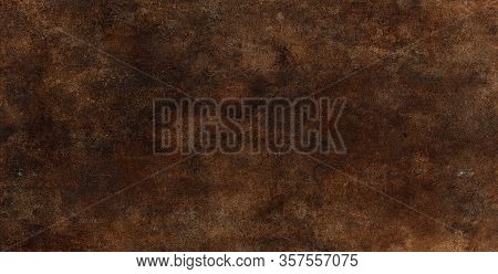 Old Grunge Metal Iron Rust Texture. Oxidized Metal Background. Panoramic Dark Black Old Metal Textur