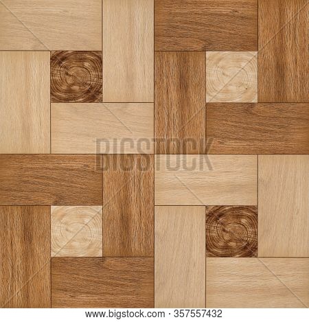 Parquet Pattern Wooden Mosaic Brown And Yellow Ceramic Tile For Wall And Floor, Decor Wooden Pattern