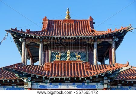 Moron, Mongolia, March 5, 2020 : Danzandarjaa Monastery Is A Small Monastery Built In 1990 After Dem