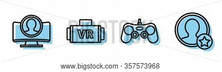Set Line Gamepad, Create Account Screen, Virtual Reality Glasses And Premium Create Account Screen I