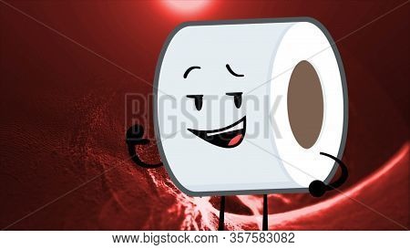 Toilet Roll Happy Emoji Particles Flow Illustration Background. Toilet Paper Emoji Smiles, Character