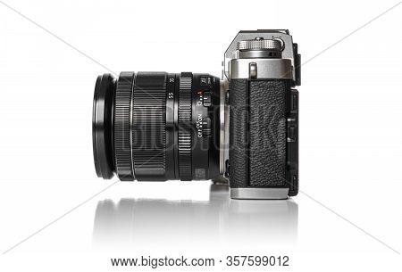 Uzhgorod, Ukraine - March 25, 2020: The Fujifilm X-t3 On White Background. The Fujifilm X-t3 Is A We