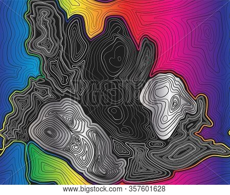 Modern Abstract Liquid Background. Pattern With Topographic Map.